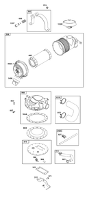 Air Cleaner Group Diagram and Parts List for 385447-0407-B5 200000 - 399999 Briggs and Stratton Engine